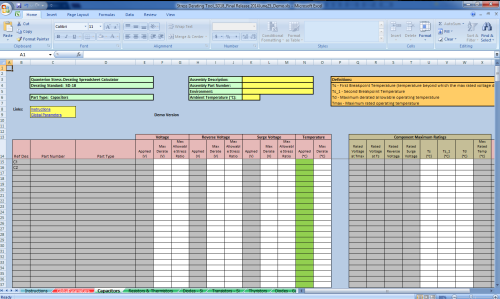 Stress-Derating Spreadsheet Calculator (SD18 Derating Standard)